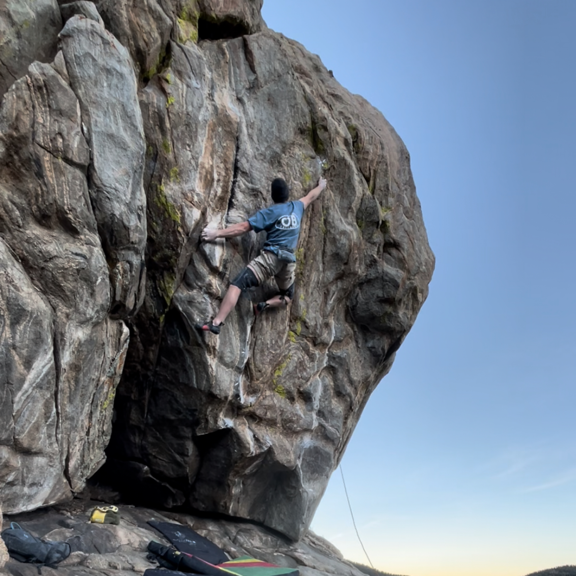 Climbing Beta video of climbers on Roulette v11 in Clear Creek Canyon with undefined beta videos in KAYA, the climber's app - where climbers can log and track their ascents, progress, and connect with their local gym and outdoor climbing community.